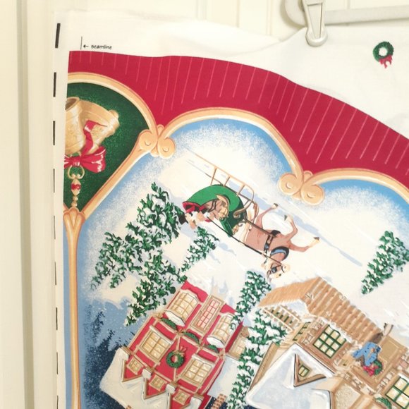 NEW Daisy Kingdom Antique Village Tree Skirt or Tablecloth Fabric Panel - Picture 6 of 12